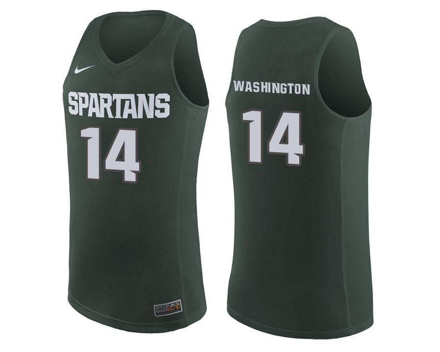 Brock Washington Michigan State Spartans Basketball Jersey - Green