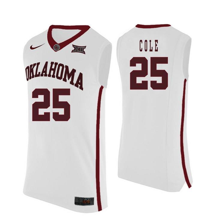 C.J. Cole Oklahoma Sooners Basketball Jersey - White