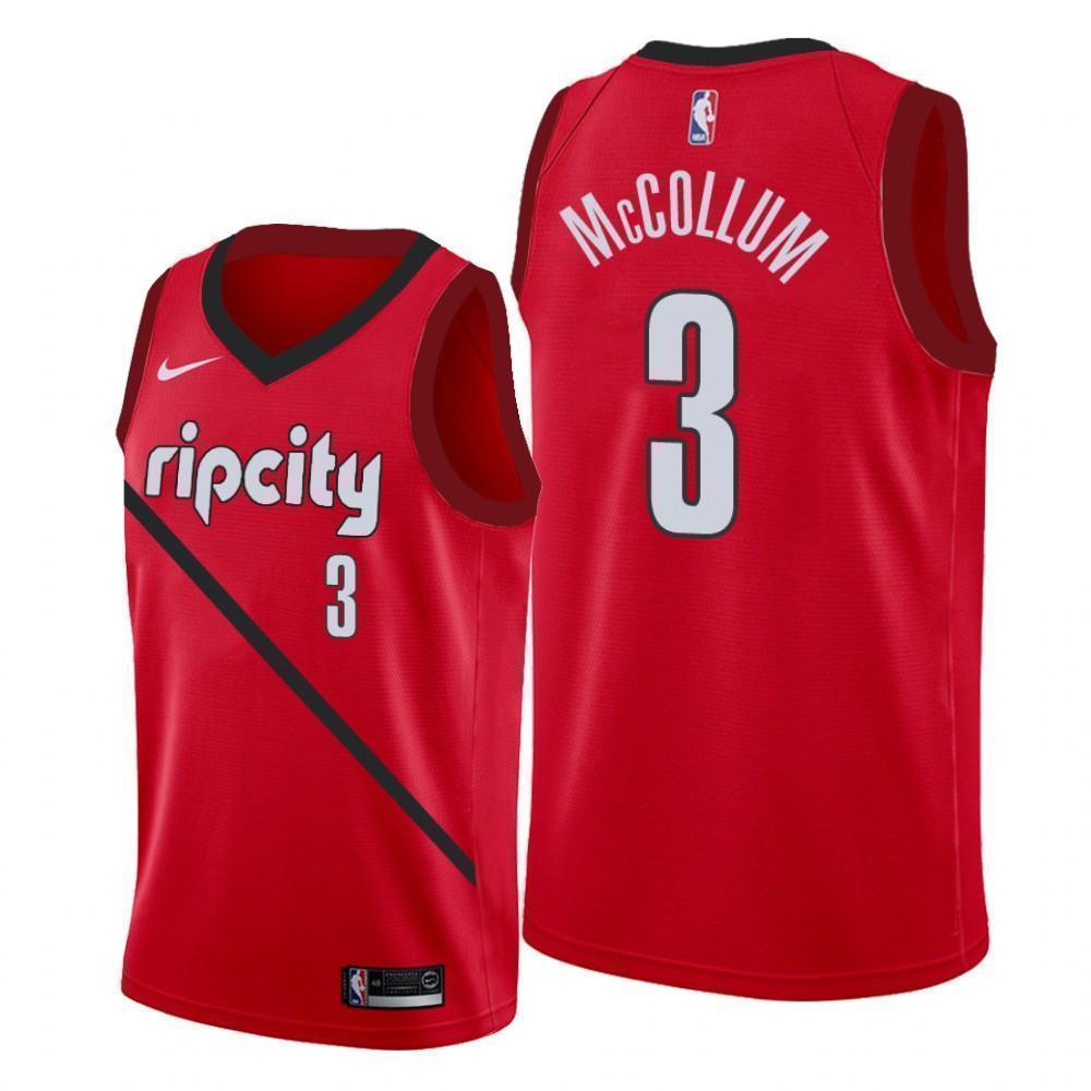 Portland Trail Blazers #3 C.J. McCollum 2018/19 Earned Edition Swingman Jersey