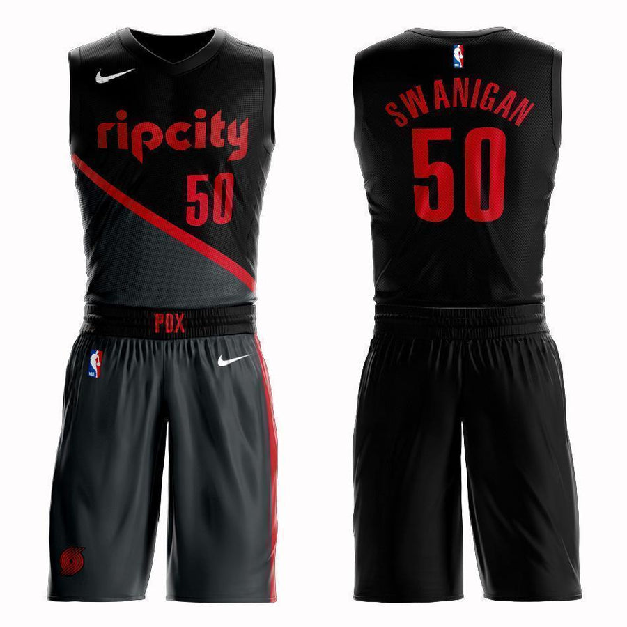 Portland Trail Blazers #50 Caleb Swanigan City 2019 Jersey and Pant Set