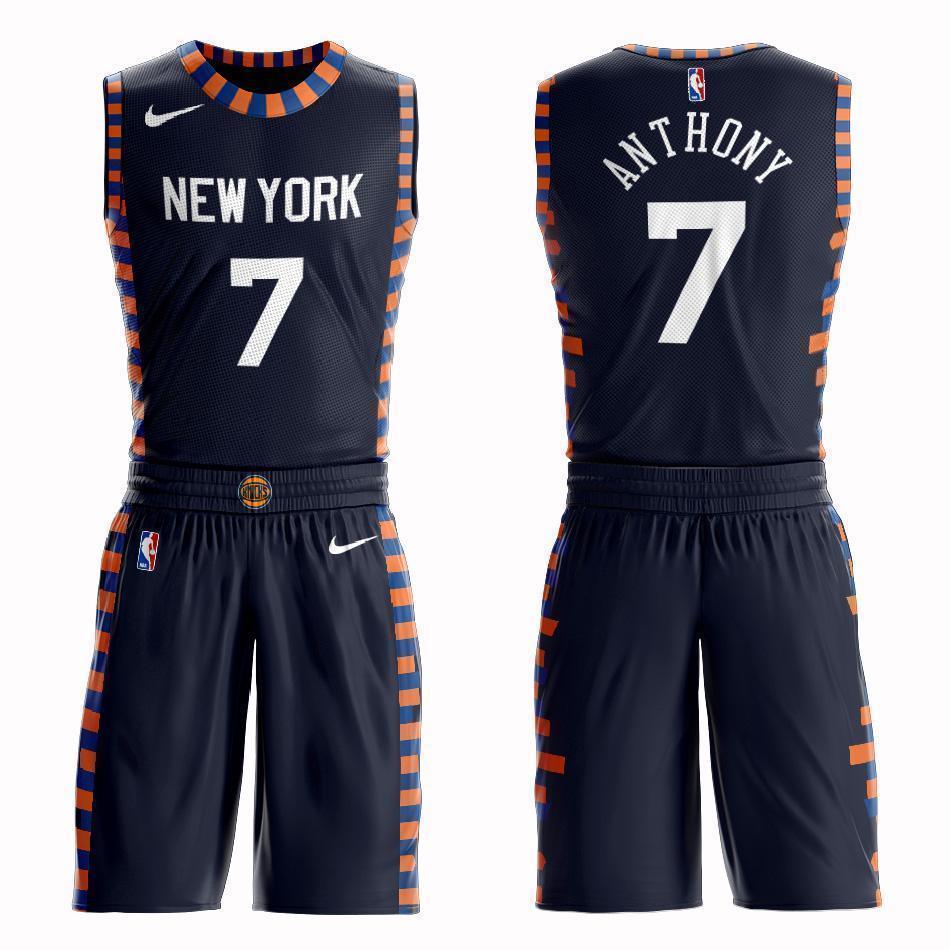 New York Knicks #7 Carmelo Anthony City 2019 Jersey and Pant Set