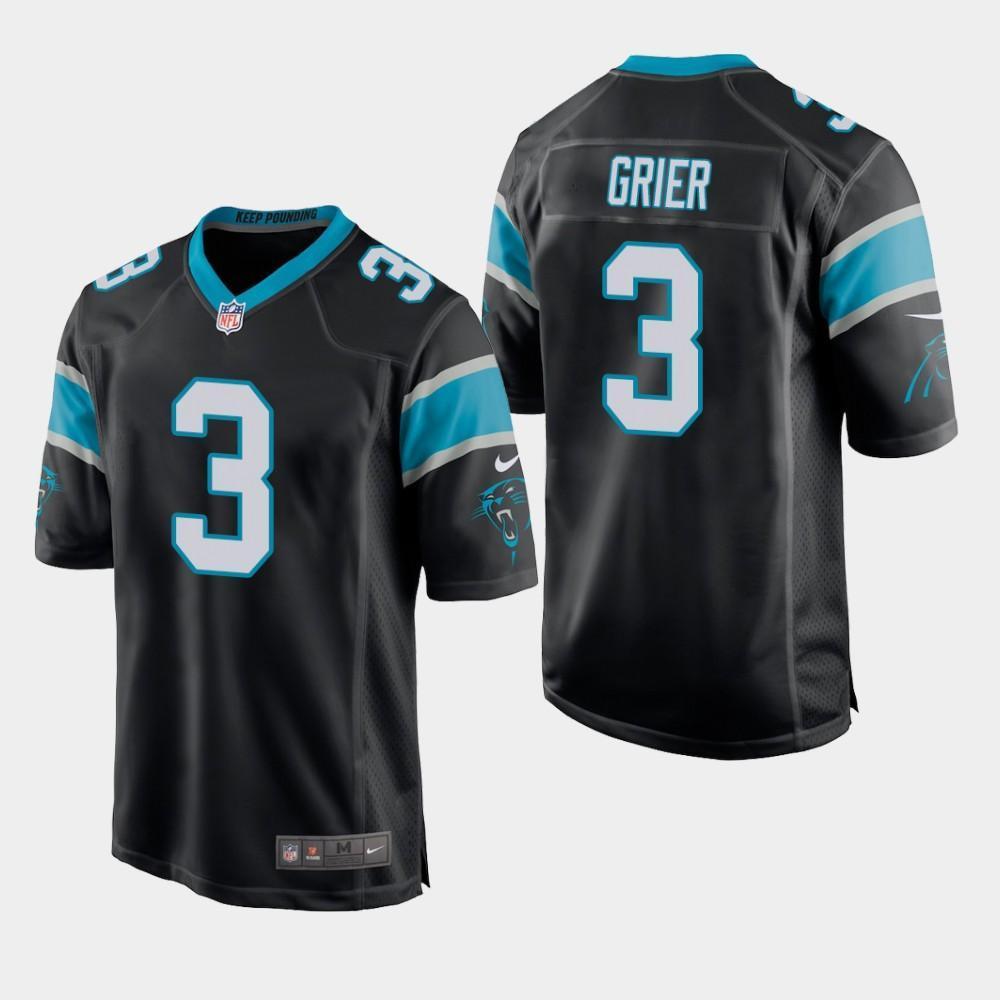 Carolina Panthers #3 Will Grier 2019 Draft Game Jersey - Black