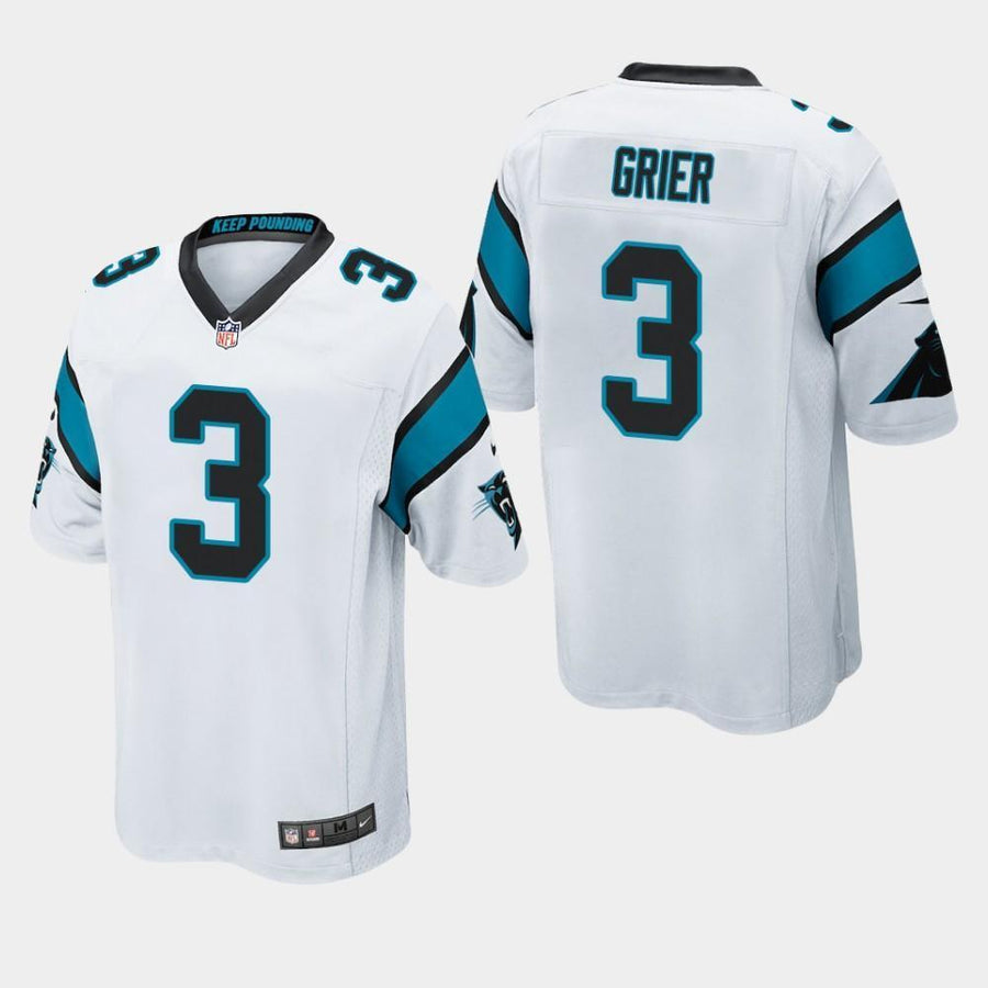 Carolina Panthers #3 Will Grier 2019 Draft Game Jersey - White