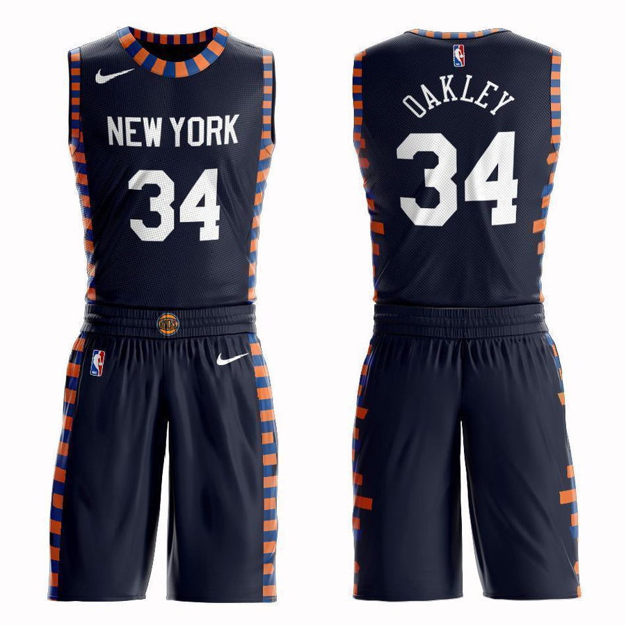 New York Knicks #34 Charles Oakley City 2019 Jersey and Pant Set