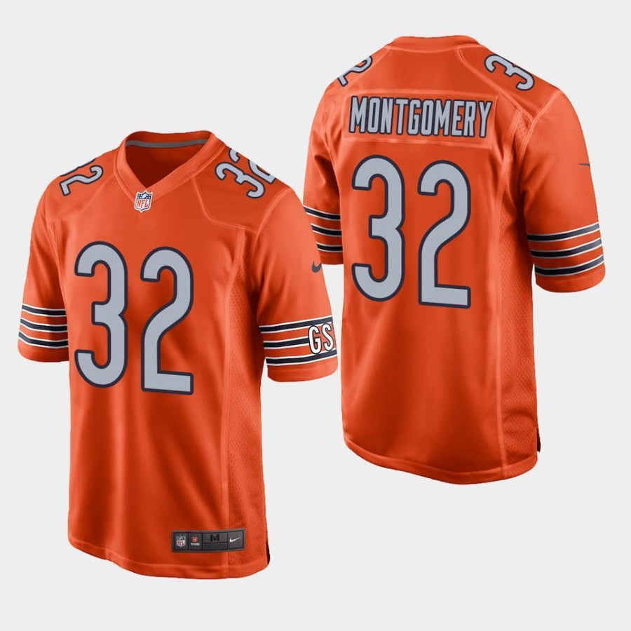 Chicago Bears #32 David Montgomery 2019 Draft Game Jersey - Orange