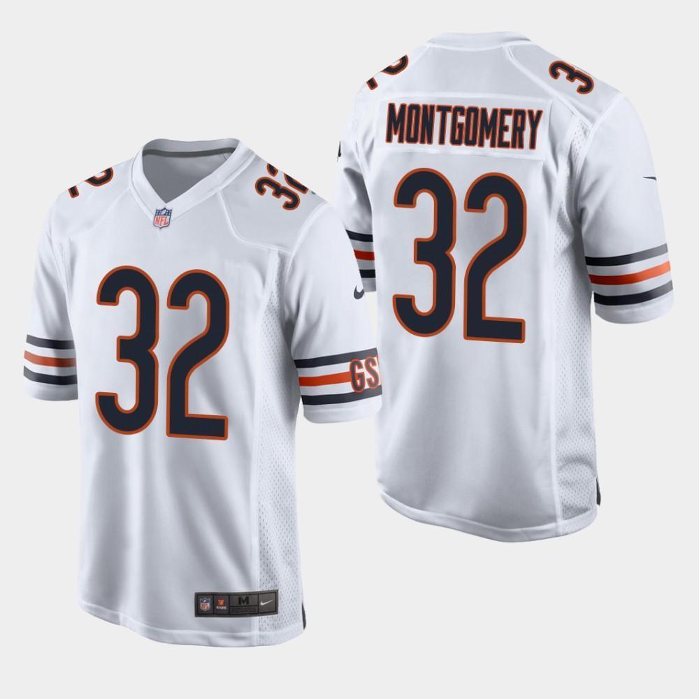 Chicago Bears #32 David Montgomery 2019 Draft Game Jersey - White