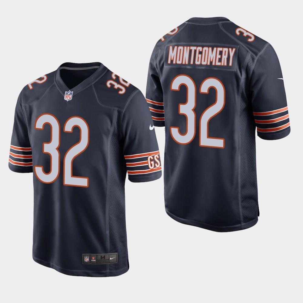 Chicago Bears #32 David Montgomery 2019 Draft Game Jersey - Navy