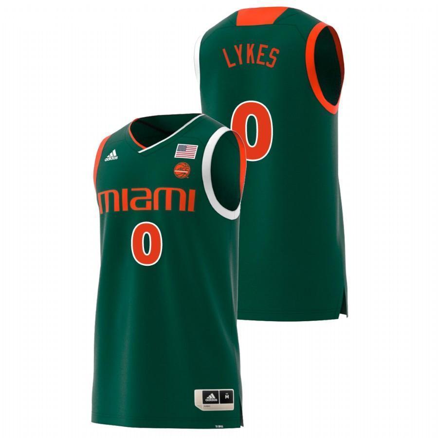Chris Lykes Miami Hurricanes Basketball Jersey - Green