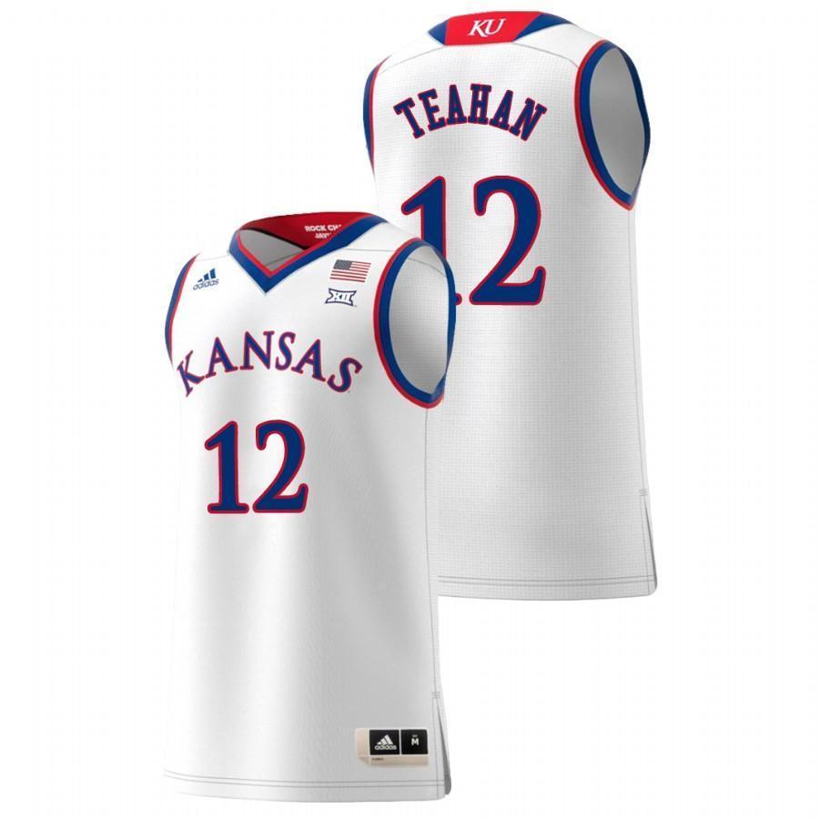 Chris Teahan Kansas Jayhawks Basketball Jersey - White