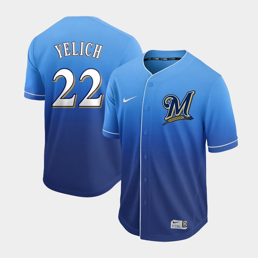 Christian Yelich Milwaukee Brewers 2019 New Arrivals Baseball Player Fade Jersey