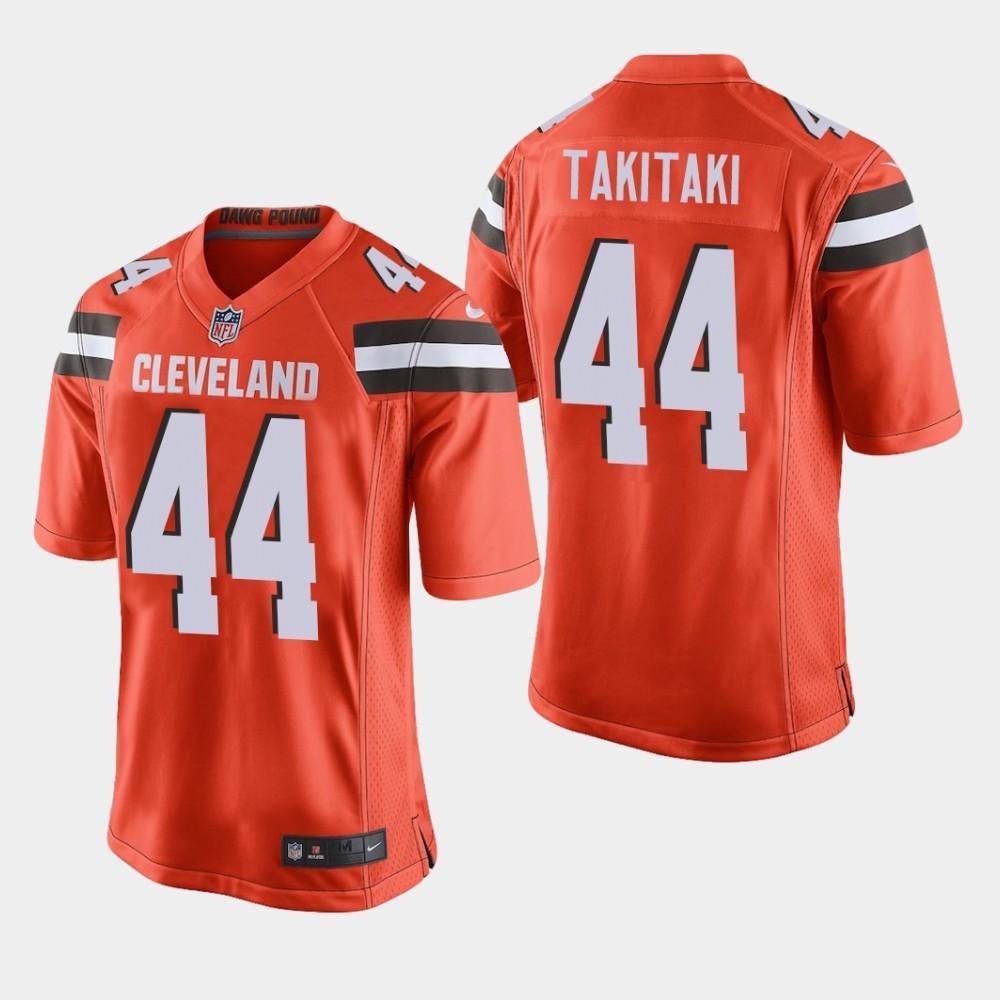 Cleveland Browns #44 Sione Takitaki 2019 Draft Game Jersey - Orange