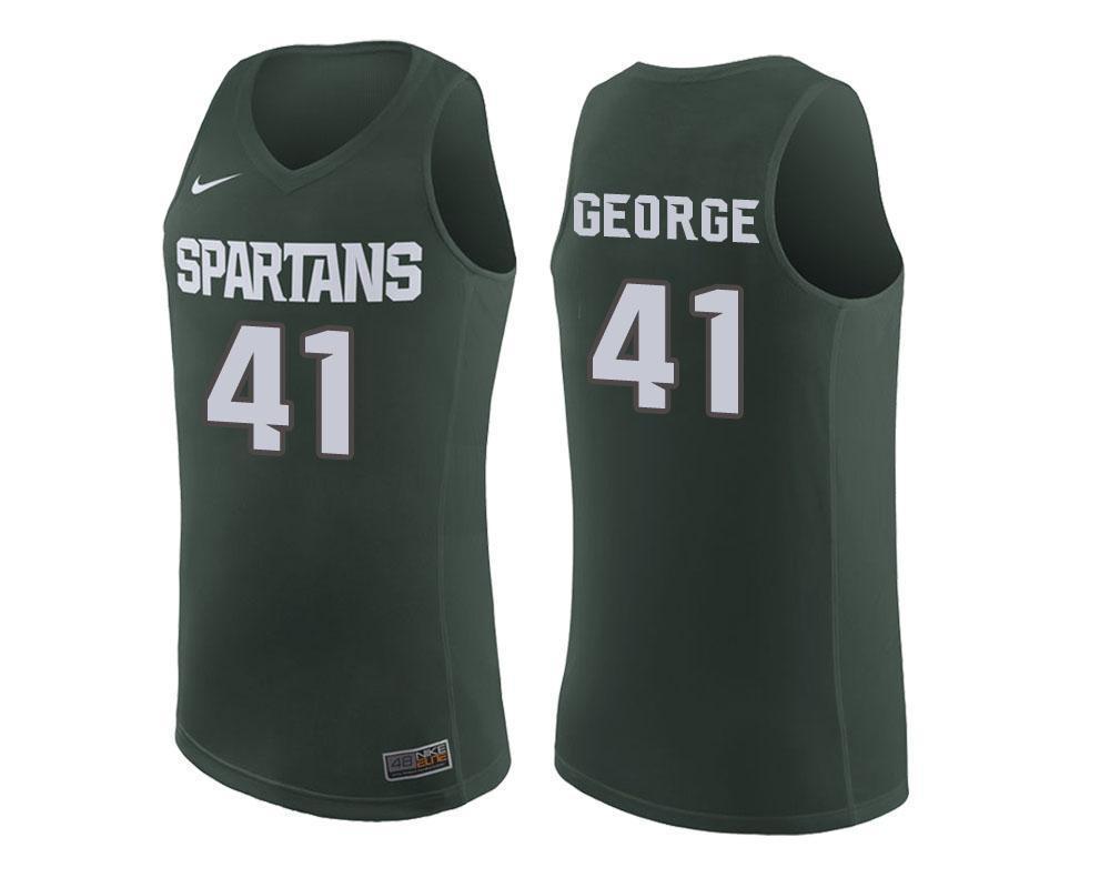 Conner George Michigan State Spartans Basketball Jersey - Green