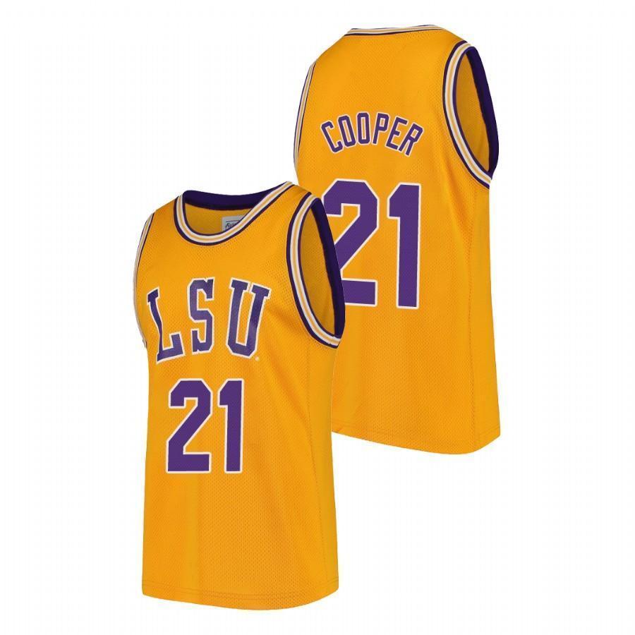 Courtese Cooper LSU Tigers Basketball Jersey - Gold