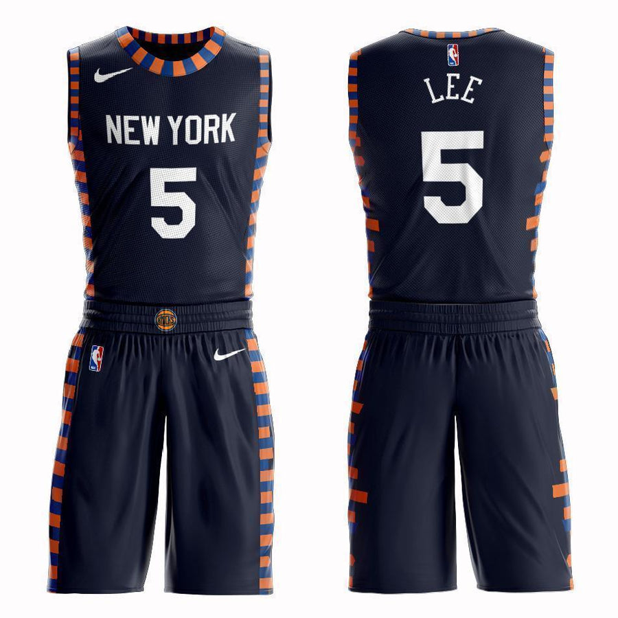 New York Knicks #5 Courtney Lee City 2019 Jersey and Pant Set