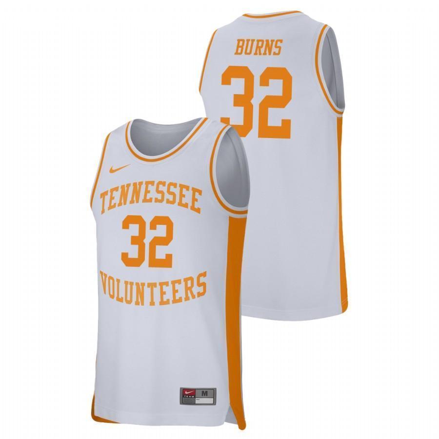 D.J. Burns Tennessee Volunteers Basketball Jersey - White