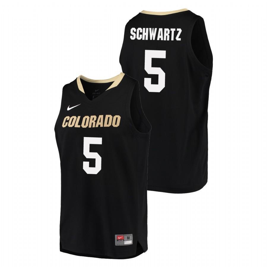 D'Shawn Schwartz Colorado Buffaloes Basketball Jersey - Black
