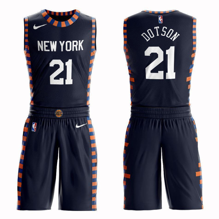 New York Knicks #21 Damyean Dotson City 2019 Jersey and Pant Set