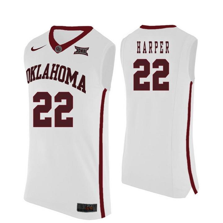 Daniel Harper Oklahoma Sooners Basketball Jersey - White