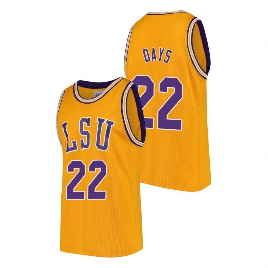 Darius Days LSU Tigers Basketball Jersey - Gold