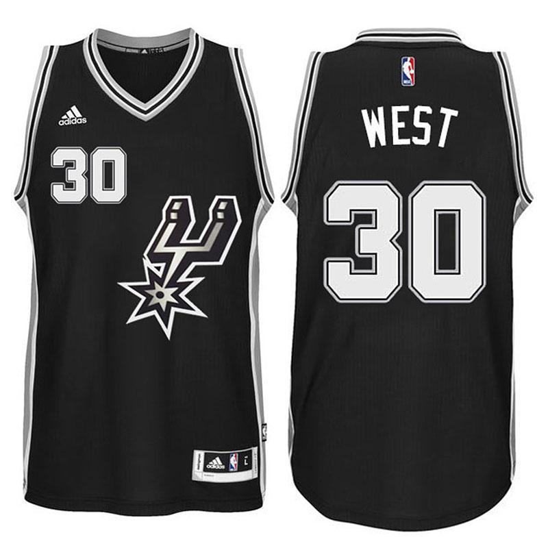David West San Antonio Spurs #30 Black Signature Spur New Swingman Road Jersey