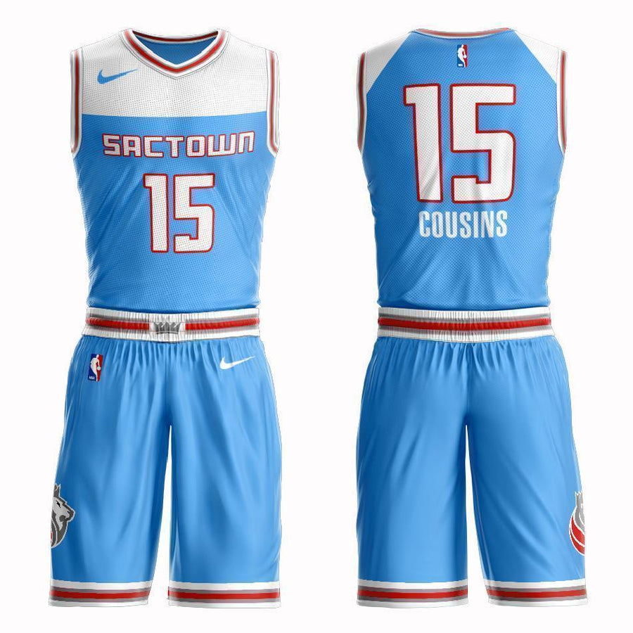 Sacramento Kings #15 DeMarcus Cousins City 2019 Jersey and Pant Set