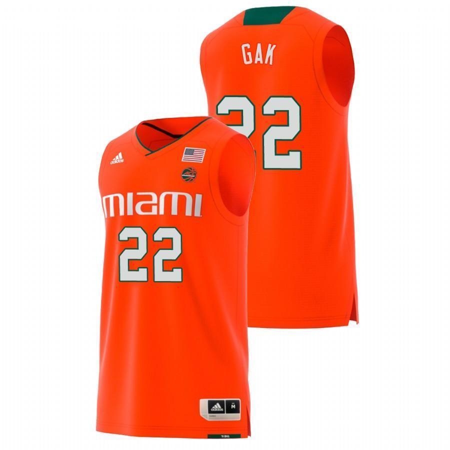 Deng Gak Miami Hurricanes Basketball Jersey - Orange