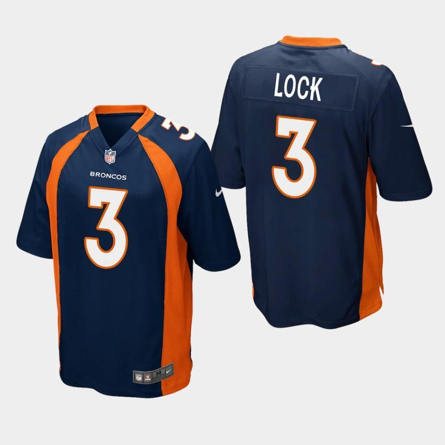 Denver Broncos #3 Drew Lock 2019 Draft Game Jersey - Navy
