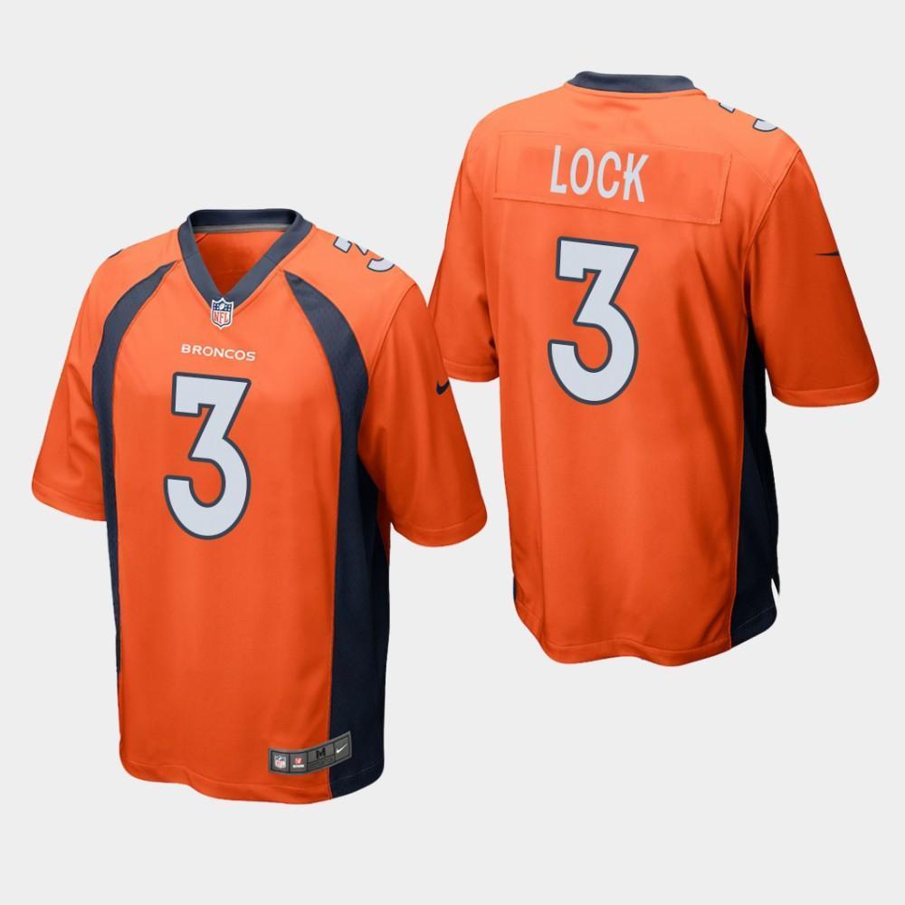 Denver Broncos #3 Drew Lock 2019 Draft Game Jersey - Orange