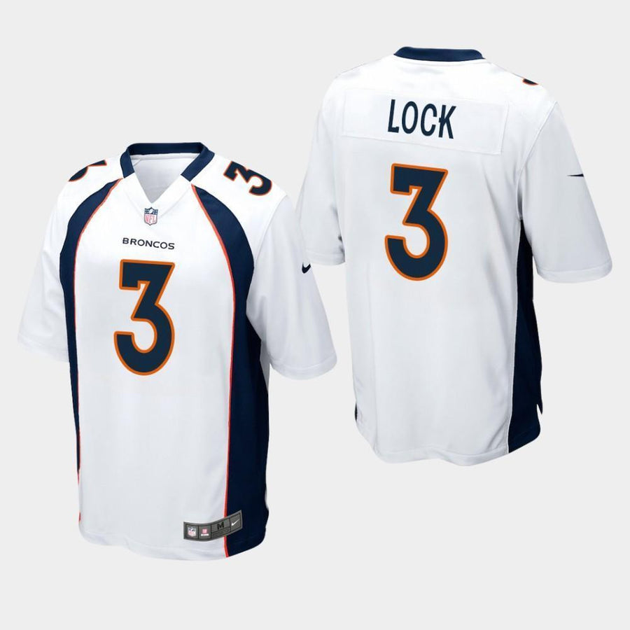 Denver Broncos #3 Drew Lock 2019 Draft Game Jersey - White