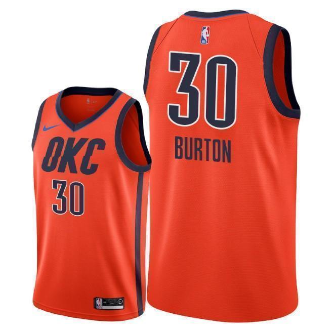 Oklahoma City Thunder #30 Deonte Burton 2018/19 Earned Edition Swingman Jersey