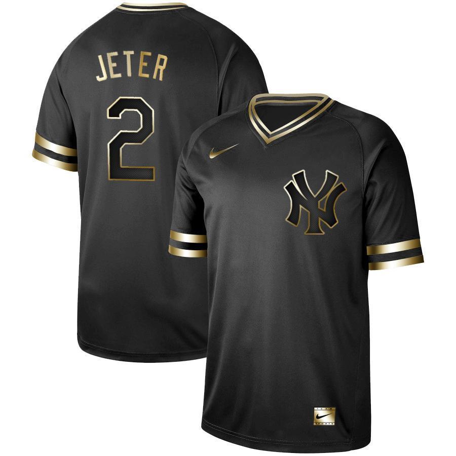 Derek Jeter NY Yankees New Arrival 2019 Baseball Player Black Golden Jersey