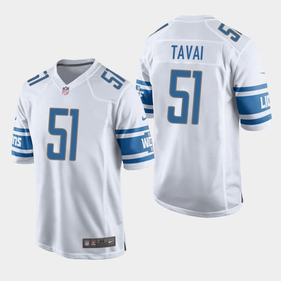 Detroit Lions #51 Jahlani Tavai 2019 Draft Game Jersey - White