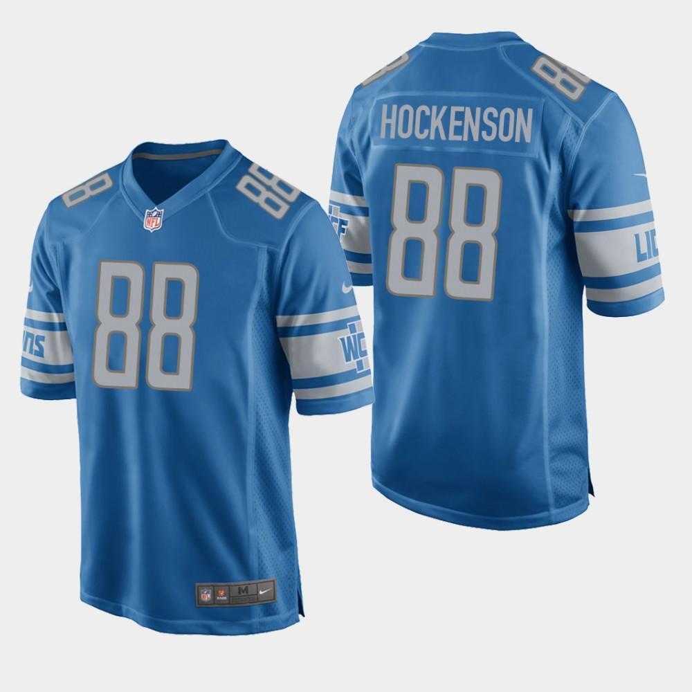 Detroit Lions #88 T.J. Hockenson 2019 Draft Game Jersey - Blue
