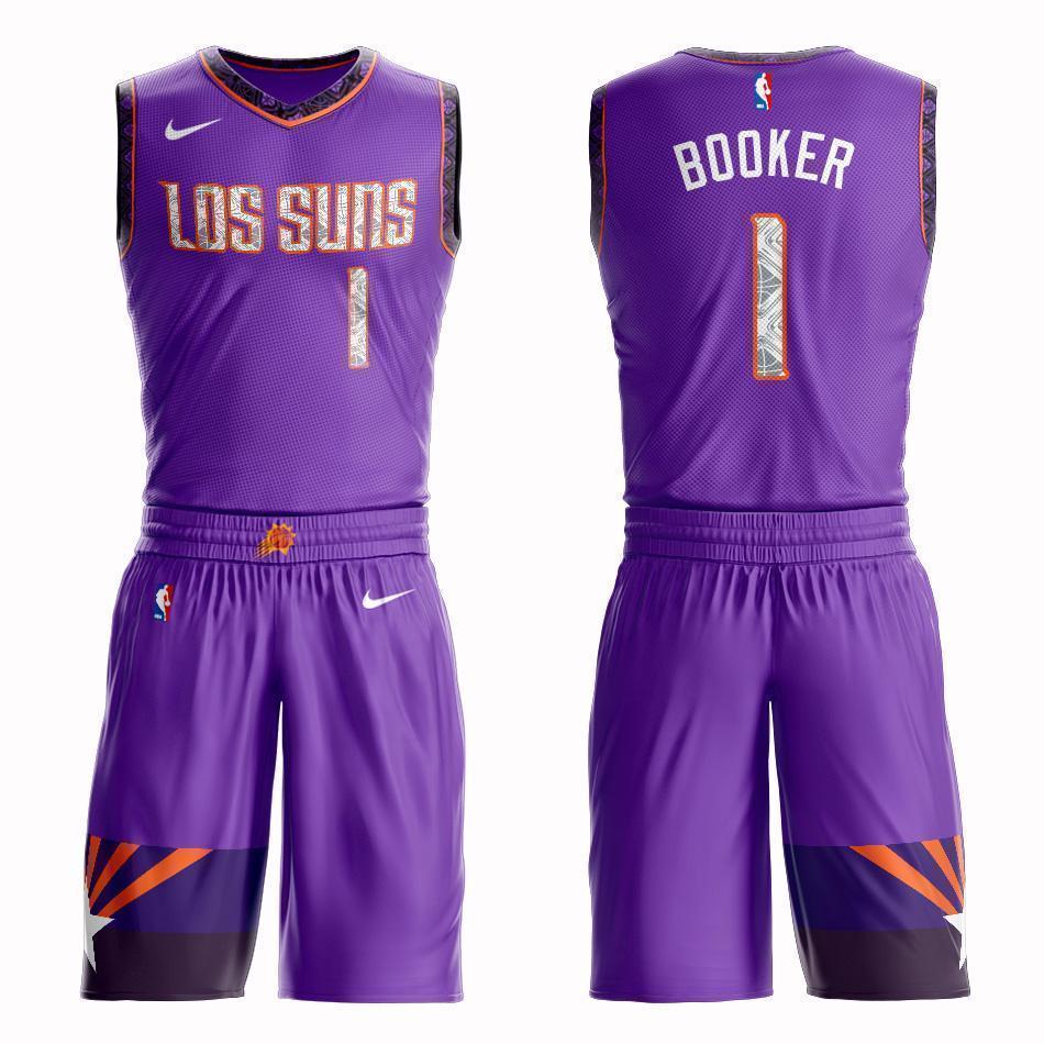 Phoenix Suns #1 Devin Booker City 2019 Jersey and Pant Set