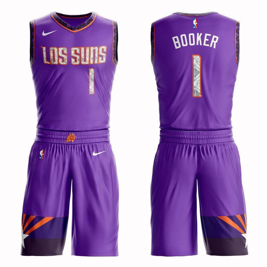 Phoenix Suns #1 Devin Booker City 2019 Jersey and Pant Set