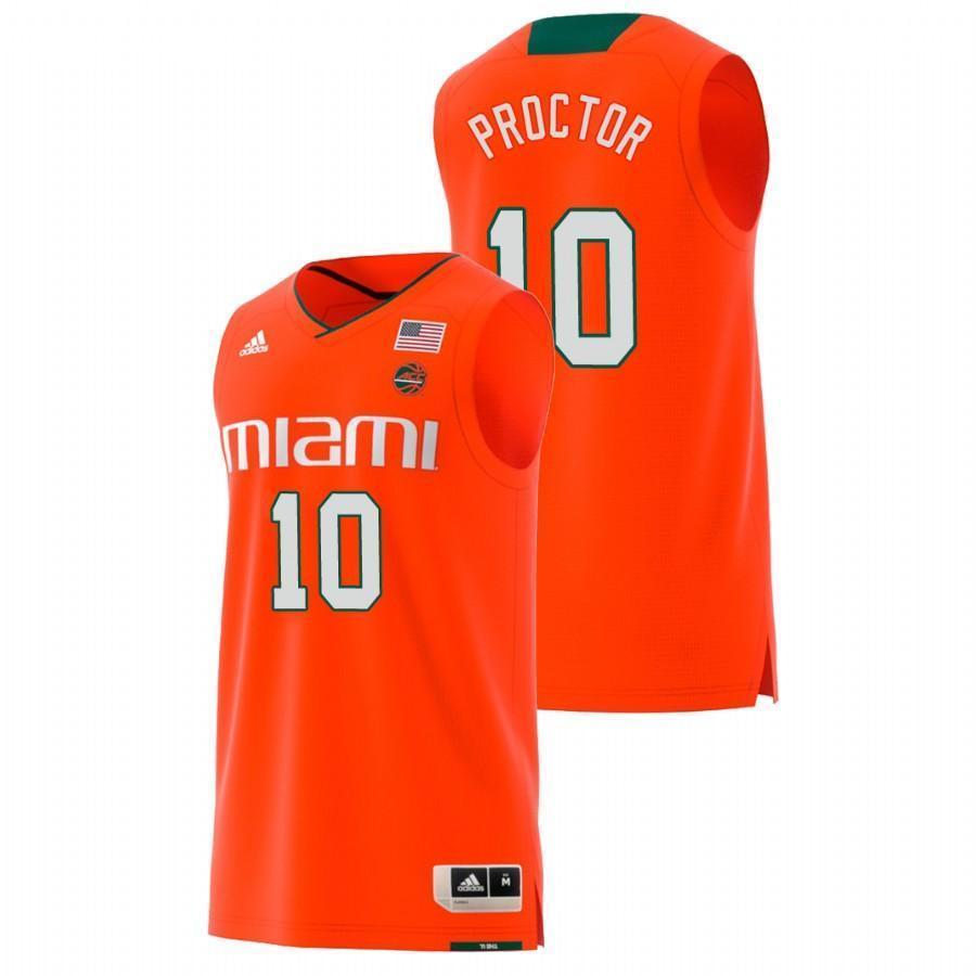 Dominic Proctor Miami Hurricanes Basketball Jersey - Orange