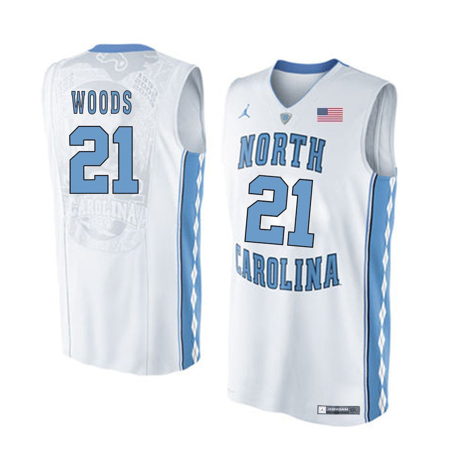 Seventh Woods North Carolina Basketball Jersey-White