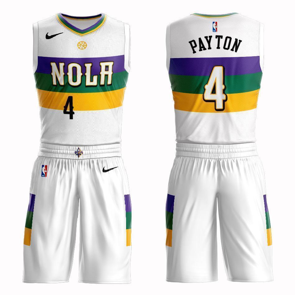 New Orleans Pelicans #4 Elfrid Payton City 2019 Jersey and Pant Set