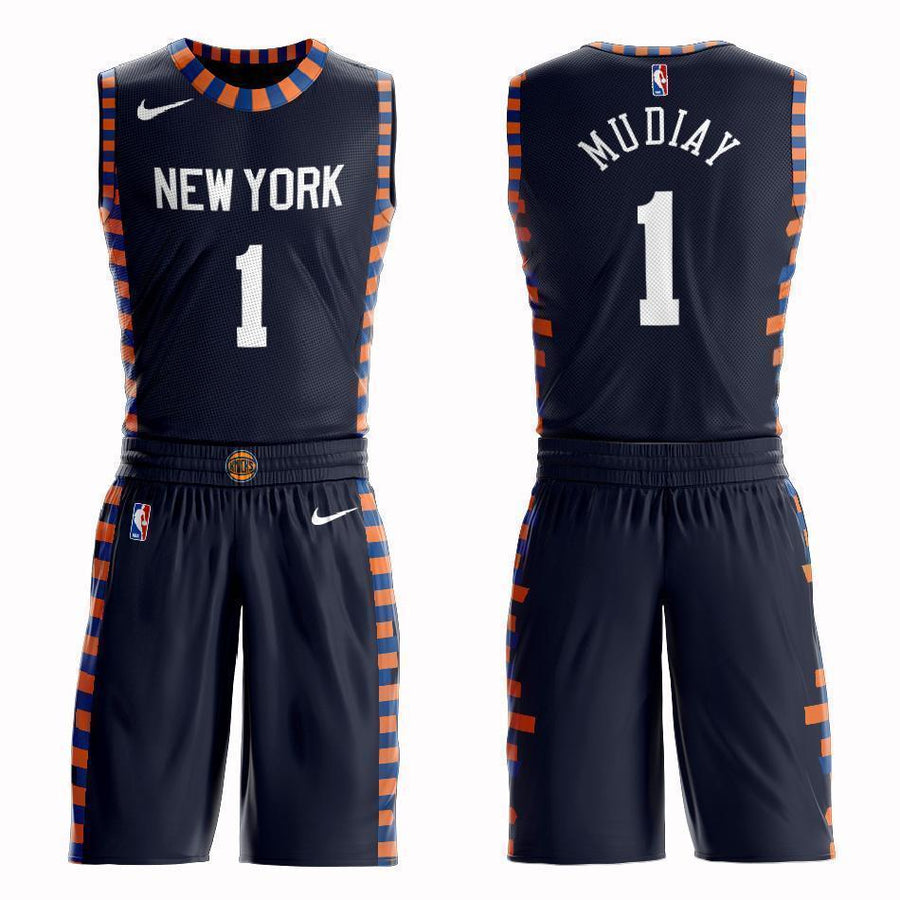 New York Knicks #1 Emmanuel Mudiay City 2019 Jersey and Pant Set