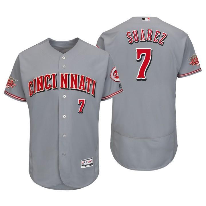 Eugenio Suarez Cincinnati Reds 150th Anniversary Baseball Jersey - Grey
