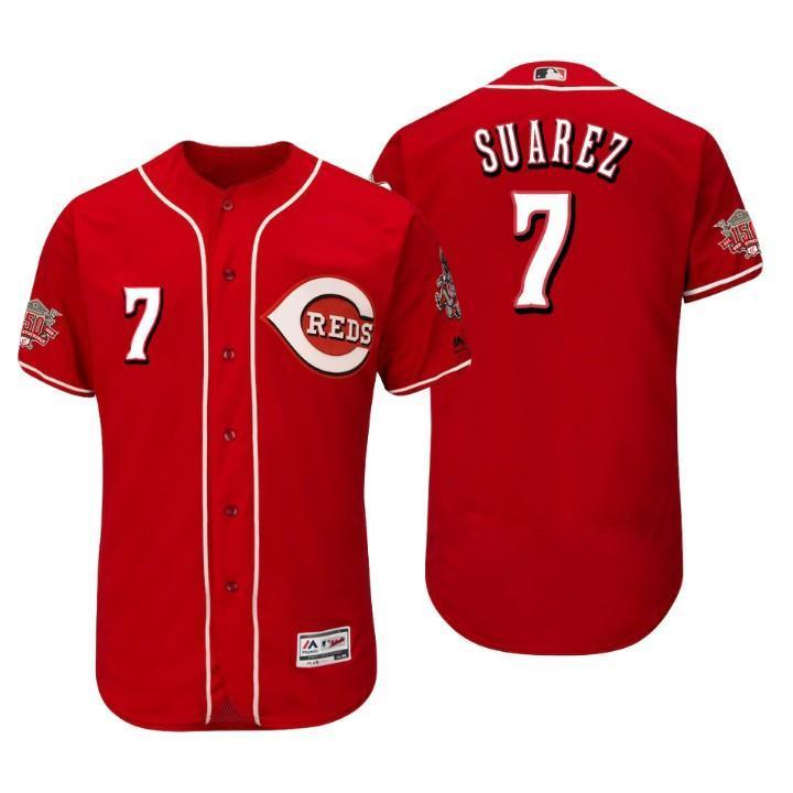 Eugenio Suarez Cincinnati Reds 150th Anniversary Baseball Jersey - Scarlet