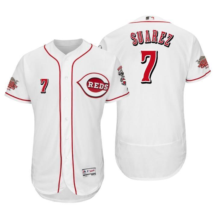 Eugenio Suarez Cincinnati Reds 150th Anniversary Baseball Jersey - White