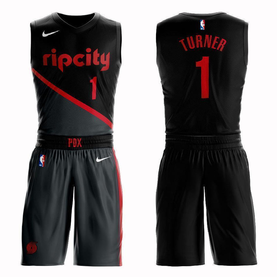 Portland Trail Blazers #1 Evan Turner City 2019 Jersey and Pant Set