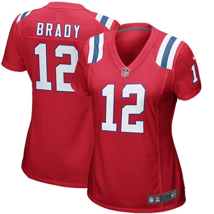 Tom Brady 12 New England Patriots Women's Navy Blue Game Jersey