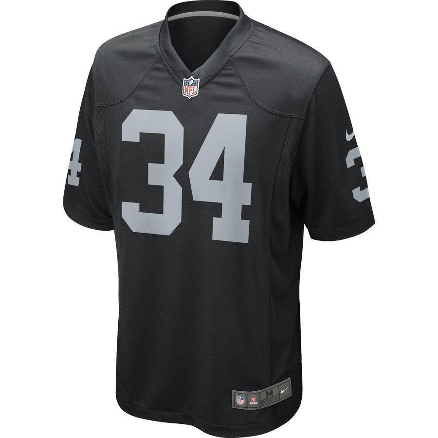 Bo Jackson 34 Oakland Raiders Black Retired Player Game Jersey