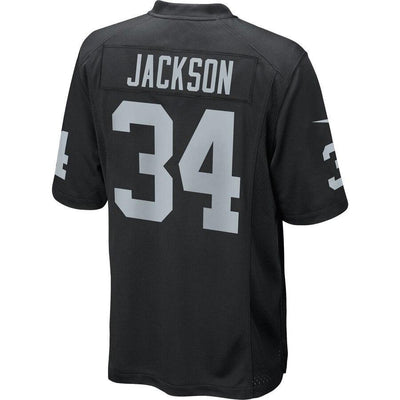 Bo Jackson 34 Oakland Raiders Black Retired Player Game Jersey
