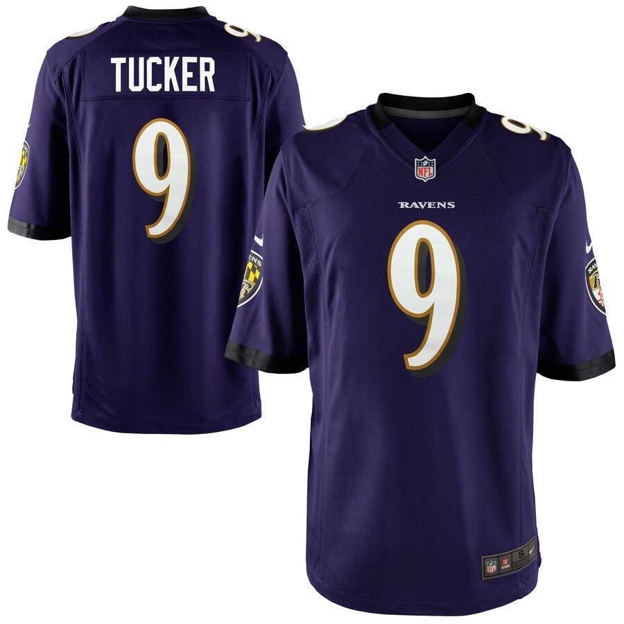 Justin Tucker 9 Baltimore Ravens Purple Game Jersey