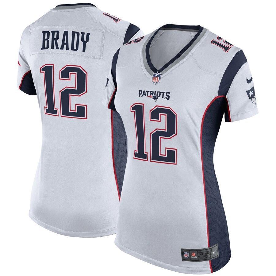 Tom Brady 12 New England Patriots Women's Navy Blue Game Jersey