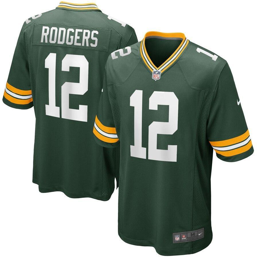 Aaron Rodgers 12 Green Bay Packers Green Game Jersey