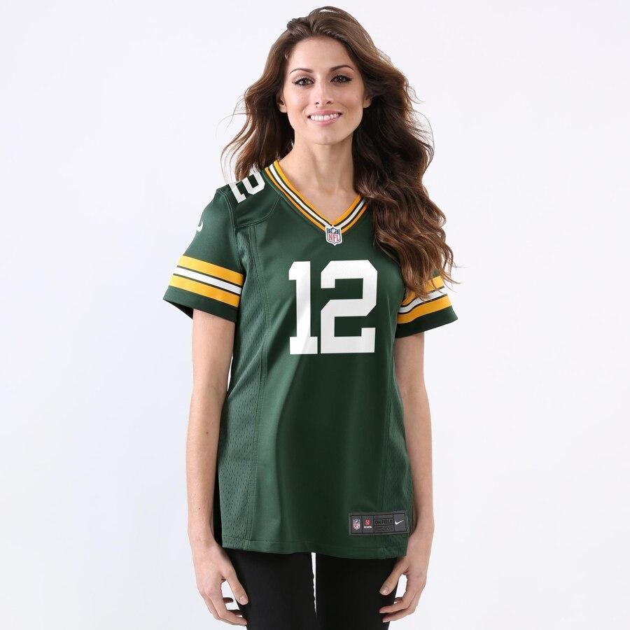 Aaron Rodgers 12 Green Bay Packers Women's Green Game Jersey